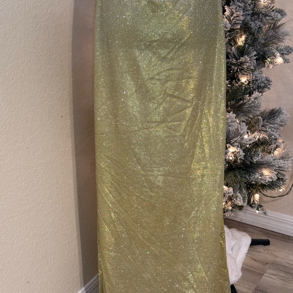 NEW Gold Metallic Evening Gown / NYE Dress - Size Large - Handmade in France - Picture 6 of 9